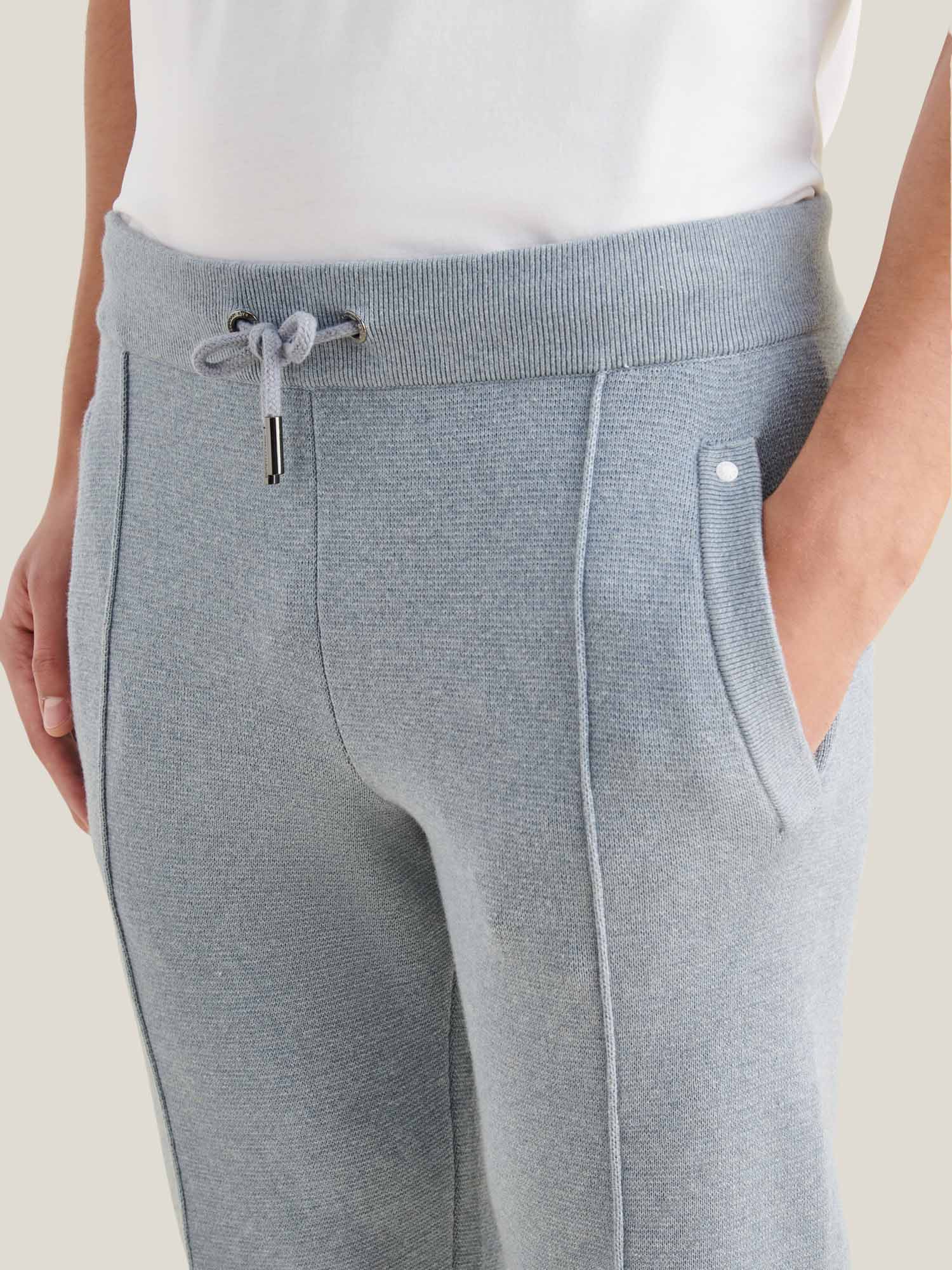 Detailed View of Peckham Rye Milano Knit Blue Blizzard Sweatpant PRY0338-J86